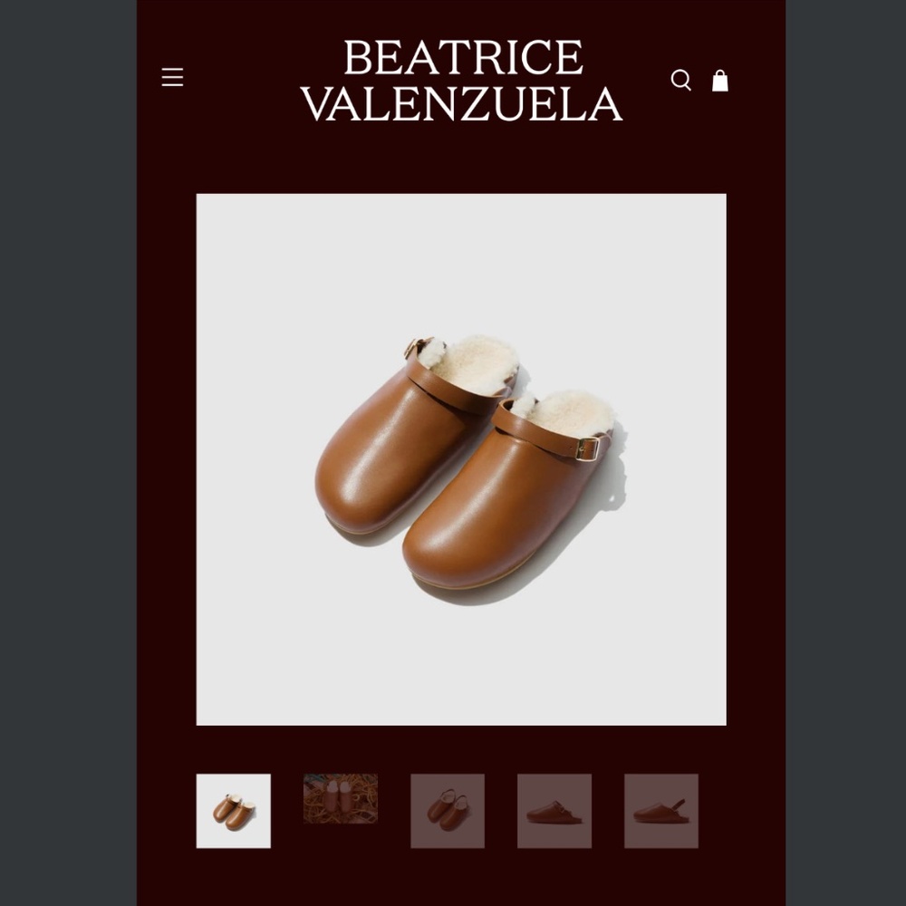 Beatrice Valenzuela Umber Clogs w/ shearling